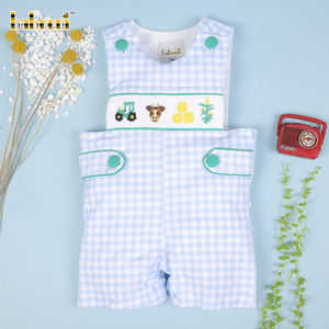 Personnalisé Smocké À La Main Garçon Shortall Ferme Fait À La Main Broderie En Gros Fabricant OEM Pour Bébé Clothing-BB2760 - Product Image 2