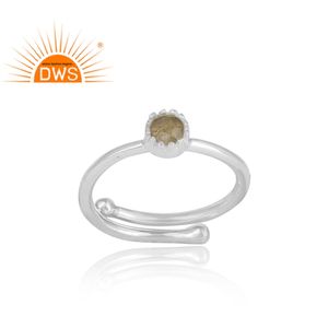 ธรรมชาติรอบตัด Labradorite พลอยมงกุฎแหวนเครื่องประดับผู้ค้าส่ง925เงินสเตอร์ลิงทำด้วยมือแหวนเครื่องประดับปรับ - Product Image 2