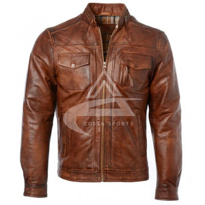 Chaquetas de cuero de talla grande para hombre, chaqueta de cuero vintage para el hogar, de diseñador, con cremallera, 2022 - Product Image 1