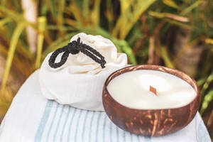 ชามใส่เทียนมะพร้าวแบบยั่งยืนเป็นมิตรต่อสิ่งแวดล้อมน้ำหนักเบาปรับแต่งกลิ่นได้สำหรับงานปาร์ตี้ผลิตในเวียดนาม - Product Image 4