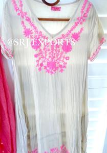 Clásico Elite mujer Boho ropa de playa Floral estilo étnico hecho a mano verano Bikini Cover-Up 100% algodón Aari bordado Unic Short - Product Image 3