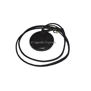 Pendentifs de disque d'agate noire artisanale de pierre semi-précieuse - Product Image 2