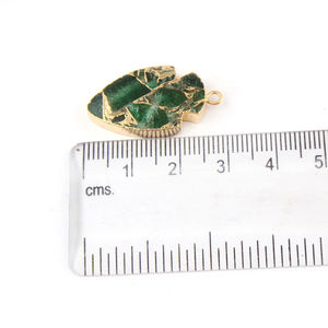 Ompressed-conector de cobre verde turquesa para pendientes, piedra preciosa, chapado en oro - Product Image 4