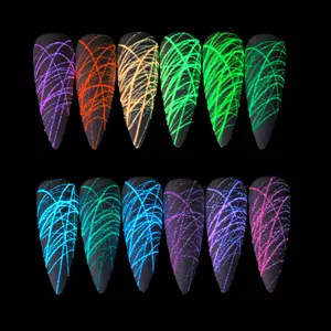 Nagelkunst Draht Gel-Malerei kreativer Uv-Gel-Polierster Klares Elastisches Liner Kunstzeichnen Abwaschbare Spinnendichtung Fluoreszenz-Gell-Lack