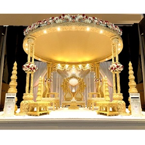 Conception attrayante de Mandap en bois pour le mariage Mandap Triveni pour la fonction de mariage royal Mandap de style Trivedi pour la cérémonie de mariage - Product Image 1