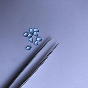 Cabujones calibrados de pera con reverso plano de Topacio Azul suizo Natural de 3mm y 5mm para el último diseño, fabricación de joyas, calidad AAA fina superior en línea - Product Image 2