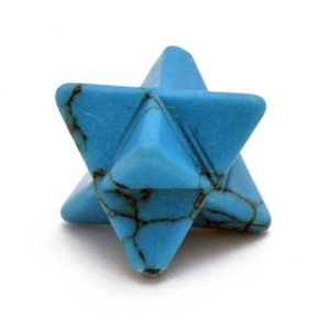Haute qualité cristal merkaba étoile pierre naturel bleu howlite turquoise merkaba étoile 8 points guérison pierre précieuse cristal grossiste - Product Image 2