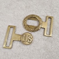 Boucle de ceinture avec plaque et cuillère à boucle, peut servir d'officier de guerre civile