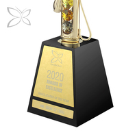 Trophée de golf personnalisé en fer plaqué or avec cristal, art populaire, souvenir, impression sérigraphique, gravure laser, Europe