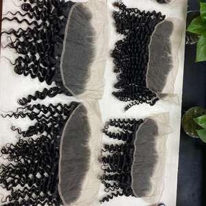 Hand tied High Quality Curly Frontal VIRGIN Remy Hair Vietnamese HUMAN HAIR EXTENSION at wholesale price - Product Image 4