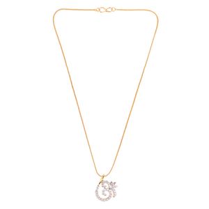 Joyería tradicional india OM AUM Ohm Gold PlaredPandent Chain Indian Spiritual Good Luck CZ Joyería para hombres y mujeres - Product Image 5