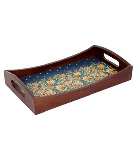 Plateau de service décoratif de forme ronde, plateau de service de table pour maison hôtel et Restaurant avec poignée latérale - Product Image 4