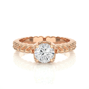 Bague de fiançailles, cadeau du Nouvel An, diamants naturels, or massif, sertissage classique, taille brillant, certifié IGI INGEMCO, collection Inde - Product Image 1