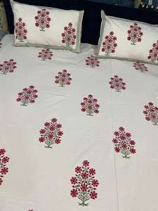 ชุดเครื่องนอนพิมพ์ลายบล็อกมือผลิตจากอินเดีย,ผ้าปูที่นอนพร้อมปลอกหมอน - Product Image 5