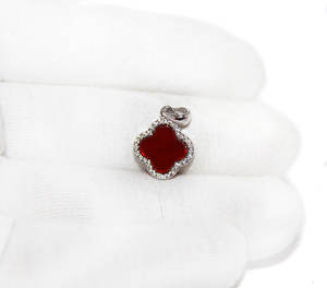 Pendentif en argent Sterling 925, bijoux en cornaline et en Zircon cubique, qualité AAA +, vente en gros, offre spéciale - Product Image 1