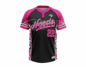 เสื้อเบสบอลและซอฟต์บอลผ้าโพลีเอสเตอร์แบบมีกระดุม2เม็ดสำหรับเล่นกีฬาใส่สบายระบายอากาศได้ดีทำจากโพลีเอสเตอร์100% ตามสั่งขนาดพิเศษ - Product Image 2