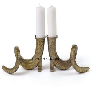 Fantaisie corne de rhinocéros métal luxe bougeoir hall décoration bougeoir couleur noire enduit de poudre concepteur fabriqué à la main approvisionnement - Product Image 2