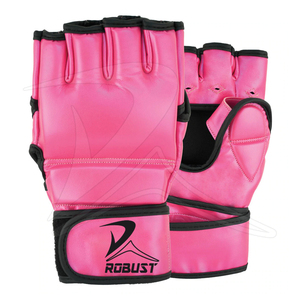 High Quality ROBUST INDUSTRIES MMA <b>Gloves</b> PU Leather <b>PVC</b> Material Half-Finger Custom Logo Printed Lightweight Quick Drying - Product Image 1