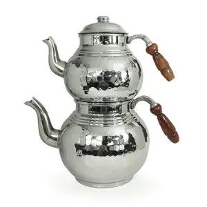 Ручная работа, медная Турецкая плита, чайный чайник, чайник никелевого цвета
