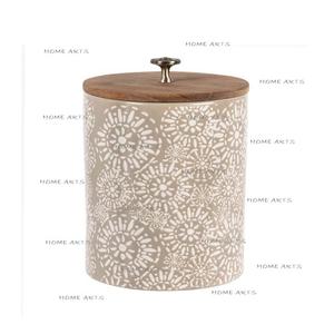 Nouvelle conception boîte de rangement de forme ronde avec couvercle en bois boîte de pot de stockage de cuisine de qualité supérieure par les arts à la maison - Product Image 5