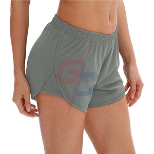 Pantalones cortos de entrenamiento Breve incorporado-Pantalones cortos de yoga para correr atléticos para ejercicio de gimnasio para mujeres/pantalones cortos de sudor lisos - Product Image 1
