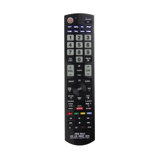 ARC-8 in 1 Replacement Tv Remote Control Fit for Mainstream TV Brands FIT for SMART LED LCD TV