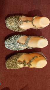 Beautiful Khussa Shoes for Women Comfortable Flat Design With Genuine <b>Leather</b> Lining and <b>Insole</b> for Indian Women - Product Image 3