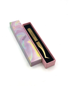 Pince à épiler professionnelle d'extension de cils de Volume de botte russe de Plasma d'or avec votre propre Instrument de beauté de Logo personnalisé - Product Image 4