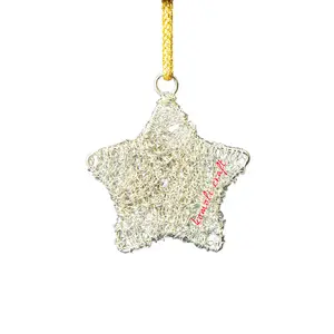 Handmade wire art mesh Christmas star ornaments bulk decoration