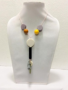 สร้อยคอลูกบอลสีทองทำด้วยมือลูกปัดอะคริลิกเรซินทางเรขาคณิตเครื่องประดับแฟชั่นสำหรับงานแต่งงานงานหมั้น - Product Image 3