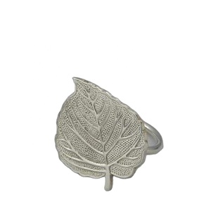 Leaf Shaped Napkin Ring Rare Designed Silver Leaf Napkin Holder for Dining Table Decorations Premium Pure Modern <b>Tissue</b> Holder - Product Image 1