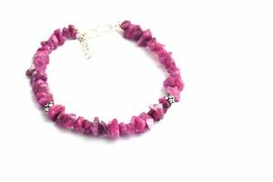 Pierre précieuse brute rubis naturel en argent Sterling 92.5, beau Bracelet manchette fait à la main de 7 à 8 pouces de Long, pierre de naissance de juillet - Product Image 3