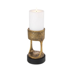 Support de bougie en métal antique décoratif incurvé à la main pour mariage ou fête de Noël, porte-bougie votif en métal décoratif - Product Image 1