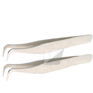 Pinzas de extensión de pestañas de acero inoxidable de melocotón opaco profesional de alta calidad logotipo personalizado punta puntiaguda de volumen sostenible - Product Image 3