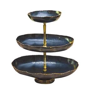 Présentoir à gâteaux de luxe 3 niveaux en métal, idéal pour les fêtes d'anniversaire, support à fruits et vaisselle de luxe, produit tendance - Product Image 1