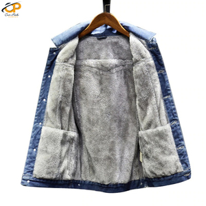 Men's Light Blue Winter Denim <b>Jacket</b> <b>Jacket</b> Coat Warm Denim Coat 2022 New Large Size Thickened Winter Denim <b>Jacket</b> - Product Image 5