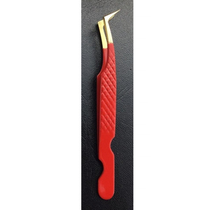 Pince à épiler à sourcils en acier inoxydable de qualité professionnelle Diamond Grip Logo personnalisé pour l'extension de cils de volume russe Pointe pointue - Product Image 5