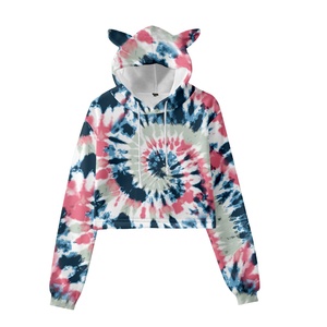 Hot Sale Women's Crop <b>Top</b> Hoodie Casual Oversized Pullover Print 100% Polyester Winter Customizable - Product Image 3