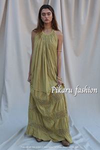 Summer Bohemian <b>Dresses</b> 100% Cotton Mesh <b>Dress</b> Beach Cover up <b>Women</b> <b>Sexy</b> Backless Long Maxi - Product Image 2