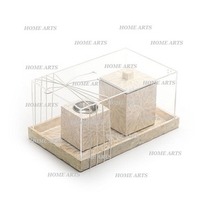 Brûleur à encens Mabkhar Oud de conception élégante, taille personnalisée, avec plateau incrusté et couvercle en acrylique, par Home Arts - Product Image 3