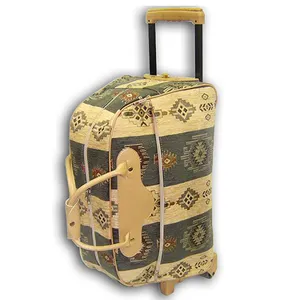 Natural Cotton Luggage Bag - Rug Design Handbags - Rollaboard
