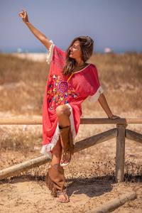 Robe longue en dentelle brodée, style bohème, décontractée, Cover Up pour la plage, produit en vogue, nouvelle collection été - Product Image 3