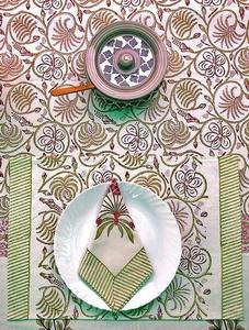 Ensemble de 6 draps de Table et 6 tapis à main en coton, imprimé Floral indien, accessoire pour le bricolage - Product Image 6