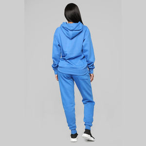 Vente en gros de survêtements 2 pièces pour femmes fabricant de vêtements pull uni lourd à capuche pantalon survêtement ensemble surdimensionné printemps - Product Image 6