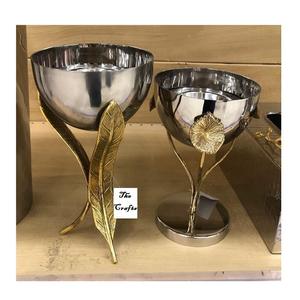 Iron Hammered <b>Silver</b> Color Eco-Friendly Classic Decorative Serving <b>Bowl</b> with Mother of Pearl Base Customized Shape in Bulk - Product Image 3