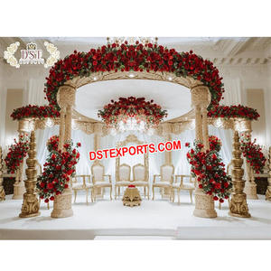 Mandap de Tres Pilares para Bodas Indias Maharani, Mandap Exclusivo de Tres Pilares para Bodas, Mandaps Tradicionales para Bodas en América - Product Image 1