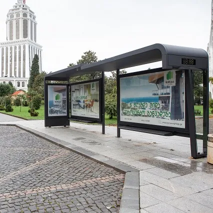 Abrigos de ônibus, New Alumínio de Abrigo de Ônibus, Lightbox Publicidade MUPI