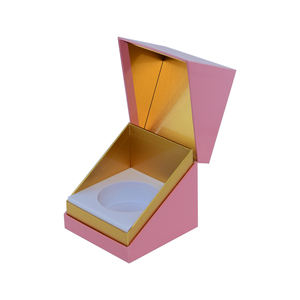Emballage spécial adapté aux besoins du client de boîte-cadeau de parfum de pot de crème de visage de carton de papier de feuille d'or de forme spéciale avec l'insertion d'eva - Product Image 1