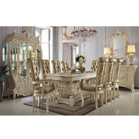 Ensemble de meubles de salle à manger de luxe moderne Royal Kingdom 9 pièces, table et chaises en teck pour 8 personnes avec taille personnalisée