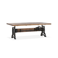 Table à manger rectangulaire de luxe en bois massif, réglable en hauteur, style ferme européenne moderne, pour hôtel, appartement Blue Ocean, mobilier de maison